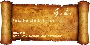 Geyduschek Lina névjegykártya